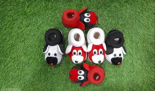 Booties for Infants, Pack of 3 (Multicolor, 0-3 Months)