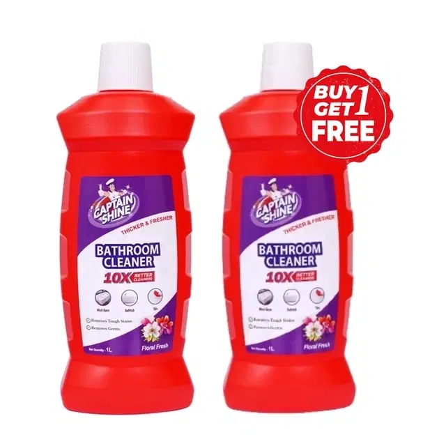 Captain Shine Floral Bathroom Cleaner 2X1 L (Buy 1 Get 1 Free)
