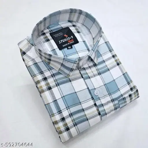 Cotton Blend Checked Shirt for Men, Multicolour (XL) Pack of 1