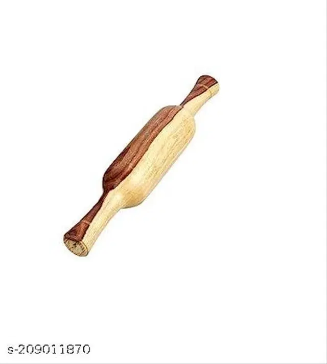Wooden Rolling Pin, Brown & Beige