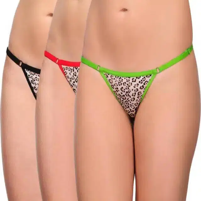 Cotton Blend Panties for Women, Pack of 3 (Multicolor, Free Size)