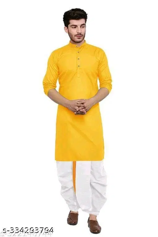 Kurta for Men (Yellow, M)