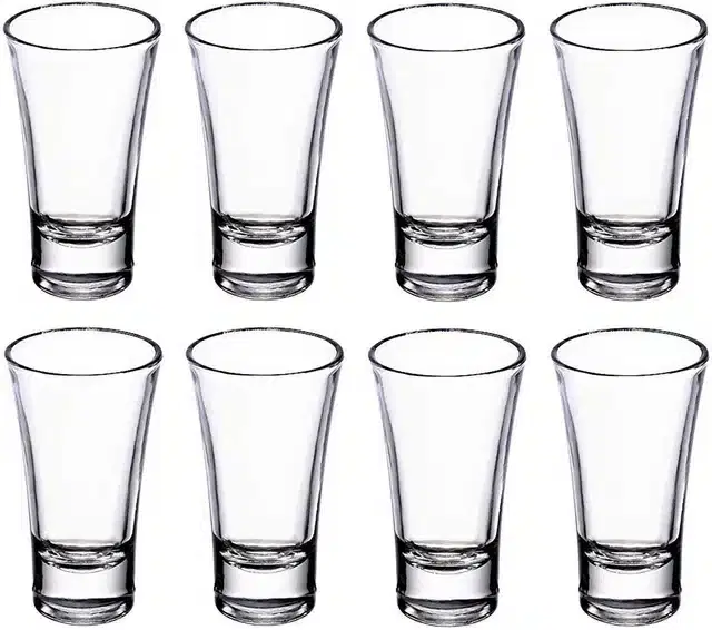Liquor cum Cocktail Glasses, Transparent, 30 ml, Pack of 8
