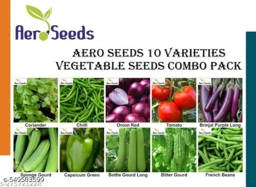 Aero Seeds 10 Varieties seeds Fruits & Vegetables Seeds.