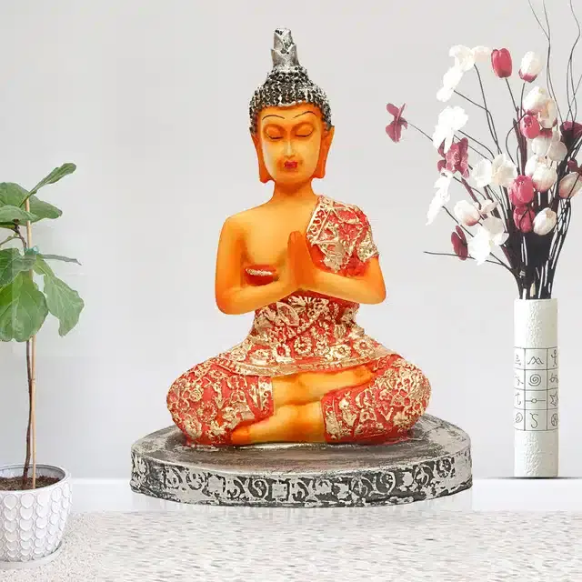 Lord Buddha Showpiece, Multicolor, 7 inches
