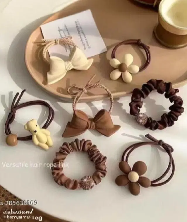 Cotton Blend Hair Bands for Women & Girls, Pack of 7 (Multicolor)