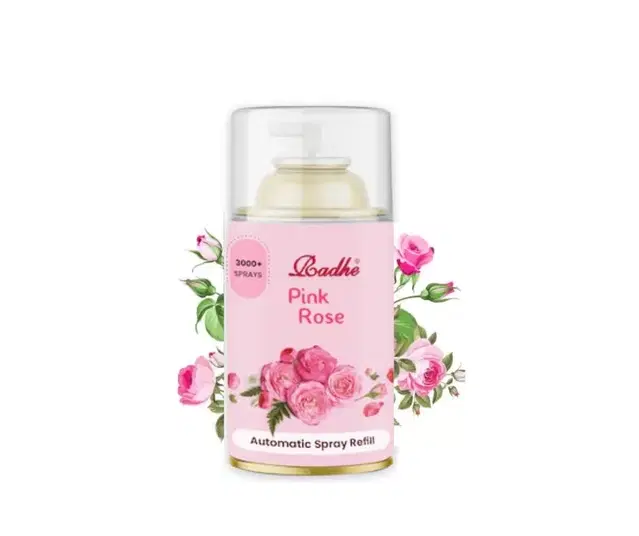 Radhe Pink Rose Automatic Room Spray Refill, 265 ml