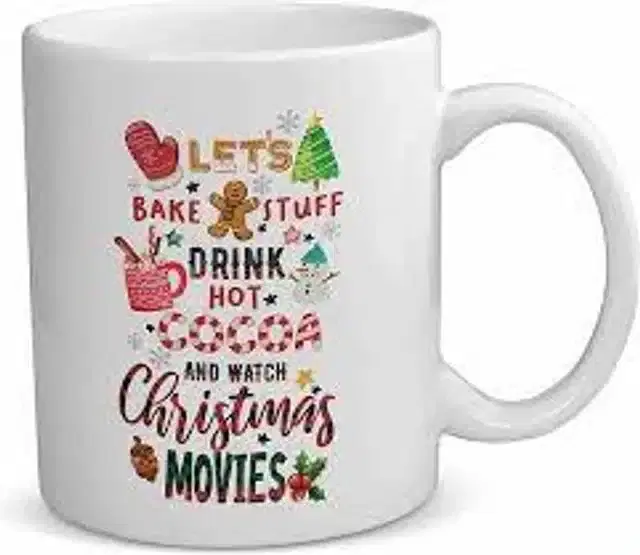 Ceremic Printed Coffee Mug, White, 350 ml