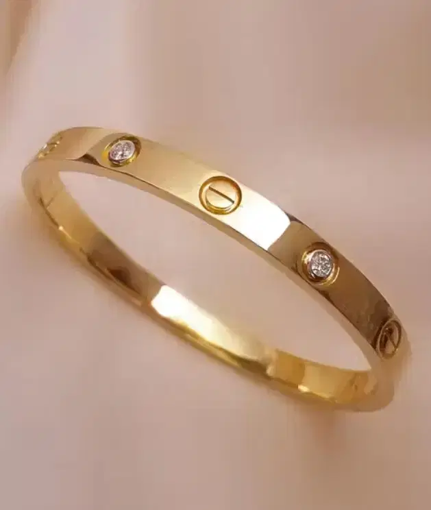 Gold Plated Stainless Steel Crystal Bracelet for Women