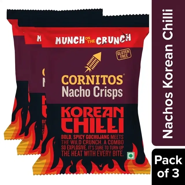Cornitos Nachos Korean Chilli 65 g - Pack of 3