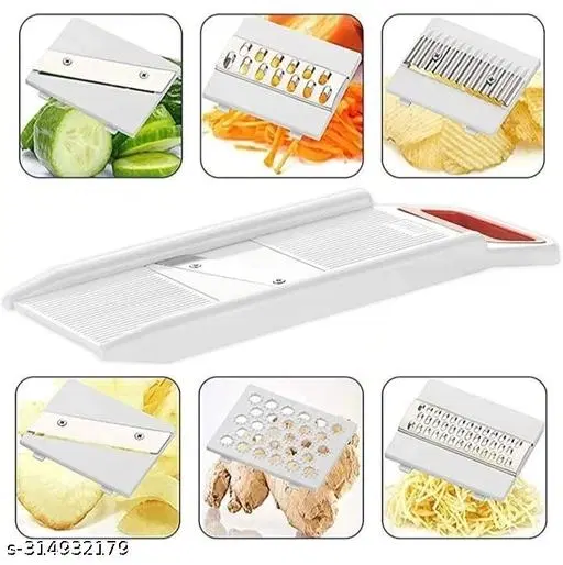 ABS Plastic 6-in-1 Vegetables Slicer for Kitchen, White, Pack of 1