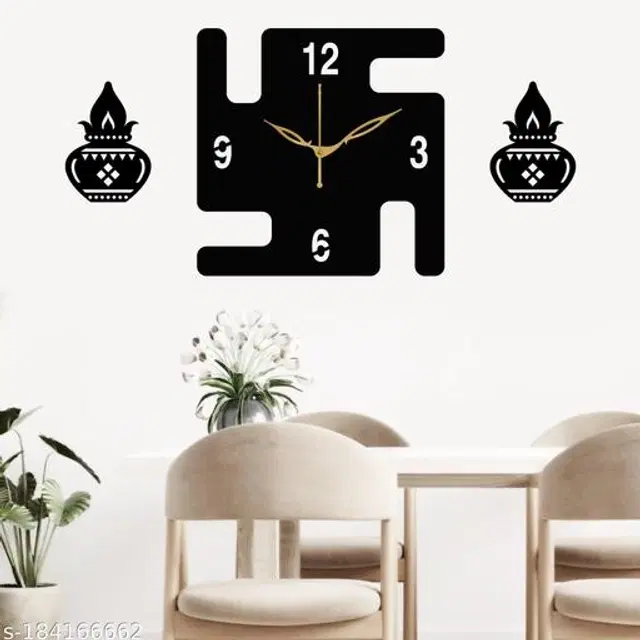 Wooden Wall Clock, Black