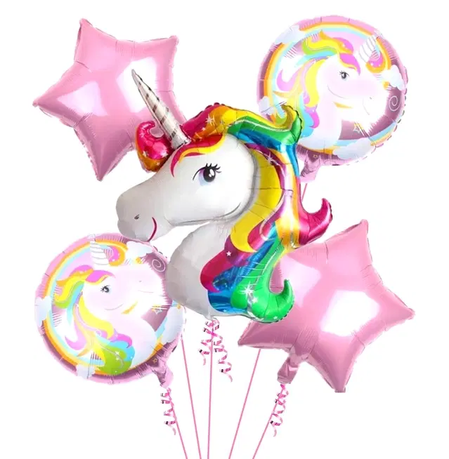 PARTYMASH Unicorn Theme Foil Balloon for Birthday Decoration items & Kit