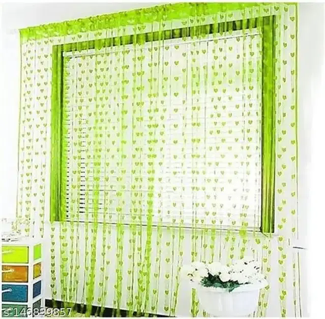 Curtains for Window, Green, 5 feet, Pack of 2