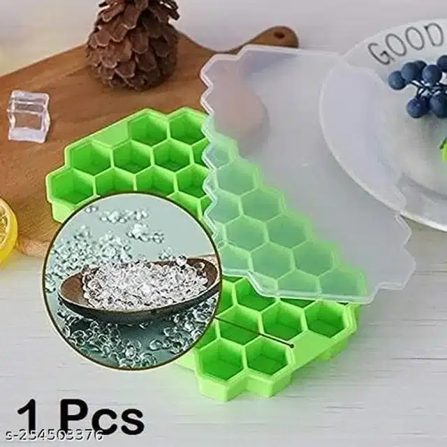 All In One Ice Cube Tray, Green, Pack Of 2