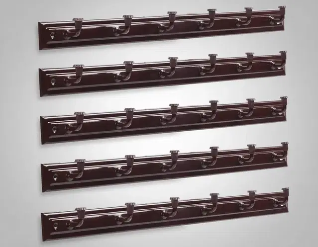 Padmakashi 6 Pin Cloth Hanger Wall Door Hooks For Hanging Keys, Clothes, Towel Hook Rail 6, Pack Of 4