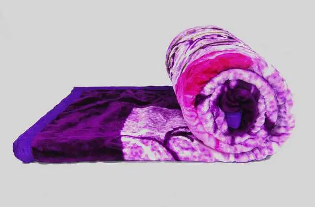 Cotton Mink Woolen Printed Blanket For Heavy Winters, Purple, PS-210