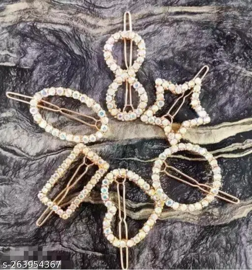 Metal Hair Clips for Women, Pack of 6 (Multicolor)