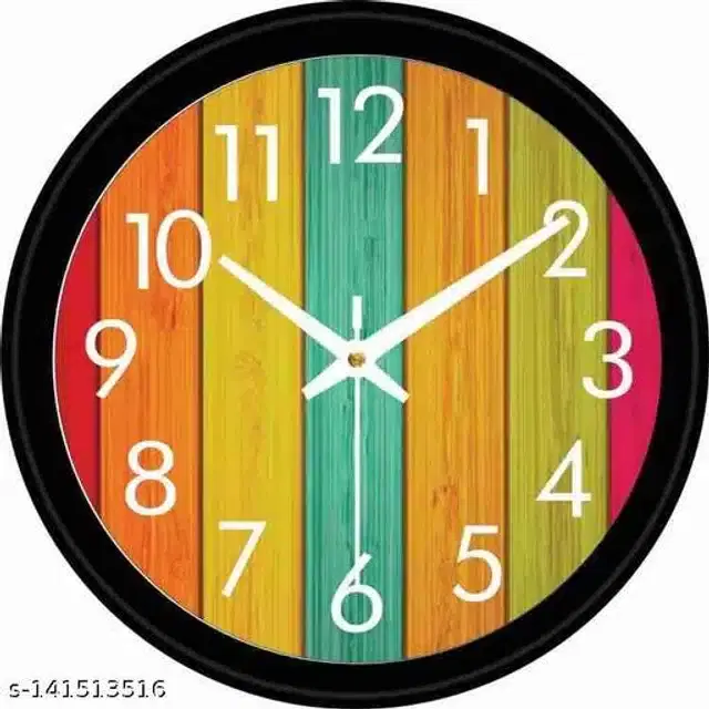 Round Analog Wall Clock, Multicolor, 10x10 inches