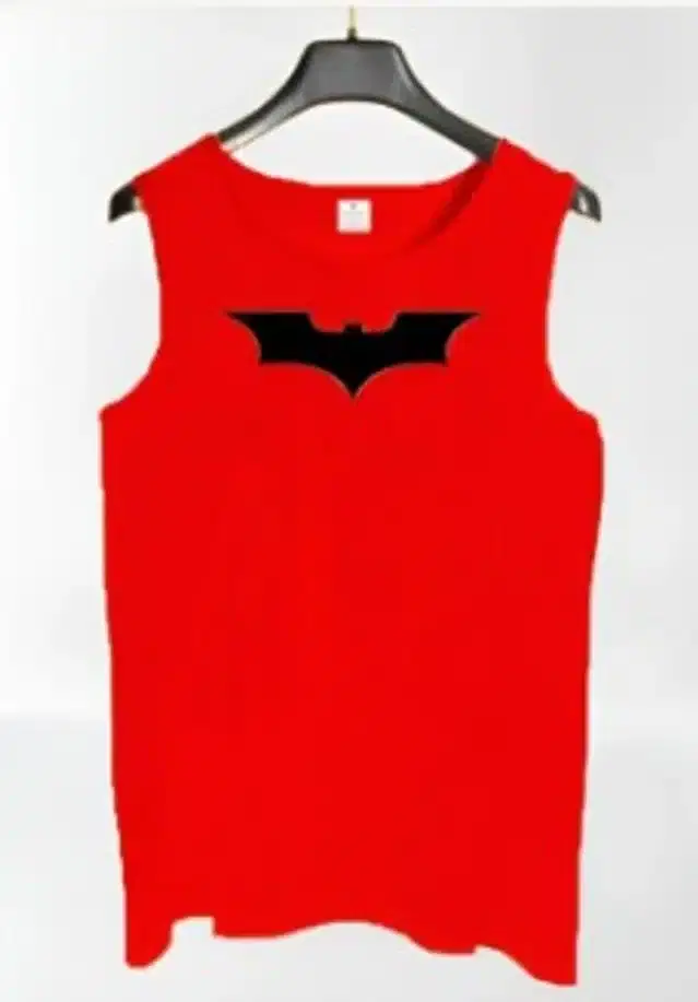 Polycotton Printed Vest for Men (Red, XL)