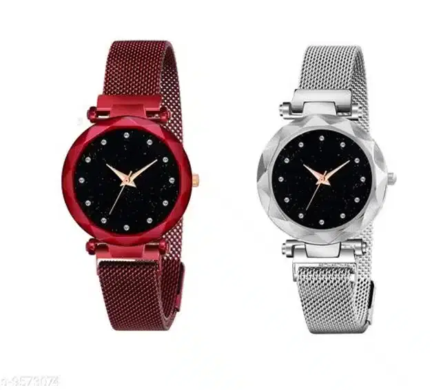 Analog Watch for Women, Pack of 2 (Multicolor)