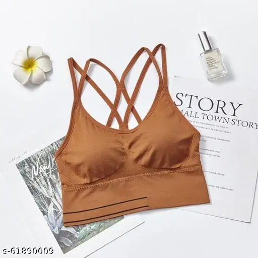 Viscose Spandex Bra for Women, Mustard (30B)