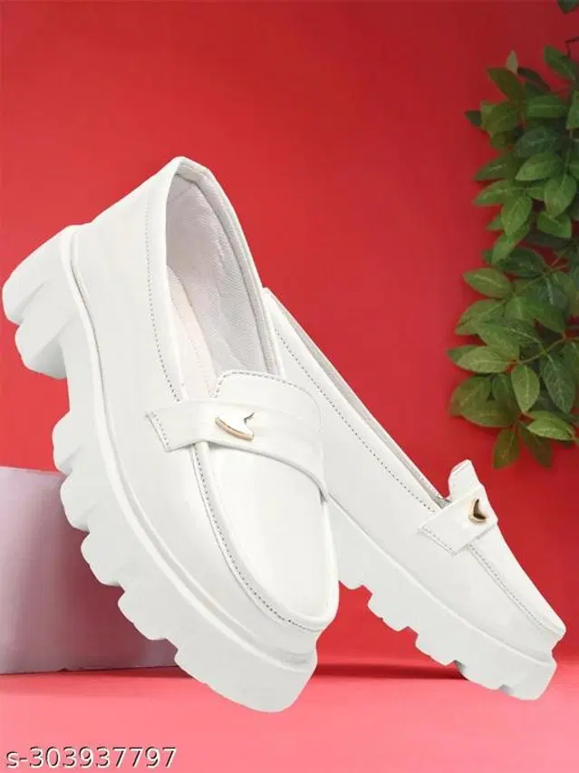 Loafers for Women (White, 3)