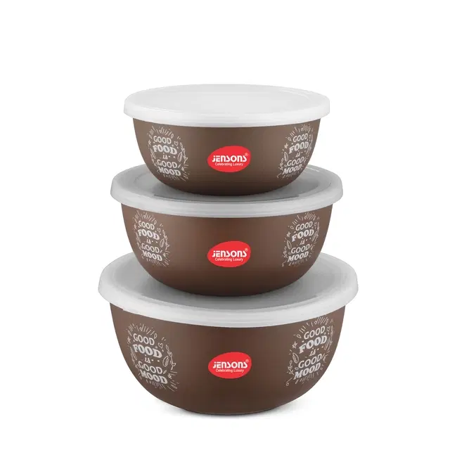 stainless steel Storage Container, brown Set of 3