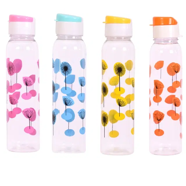 Plastic Fridge Water Bottles, Multicolor, 1000 ml, Pack of 4