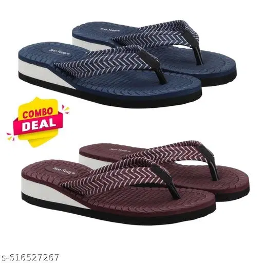 EVA Flip-flops for Women (Brown, 6) Pack of 2