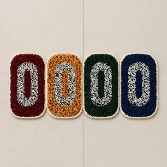 Small Cotton Doormats Rectangle [13x20] Pack of 4 Assorted Colour