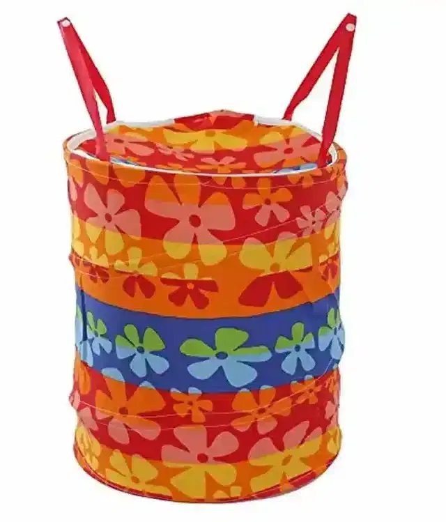 K Kudos Laundry Bag Foldable Collapsible Round Basket With Easy To Carry