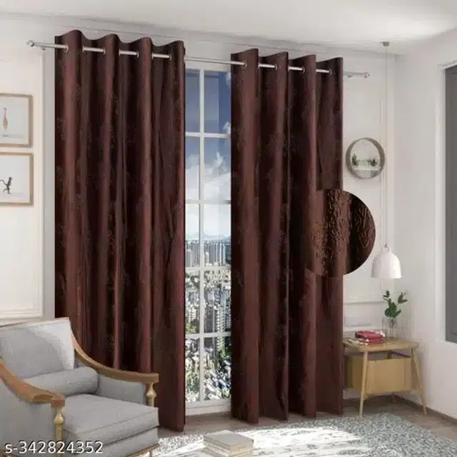 Polyester Curtain for Door, Multicolor, 7 Feet