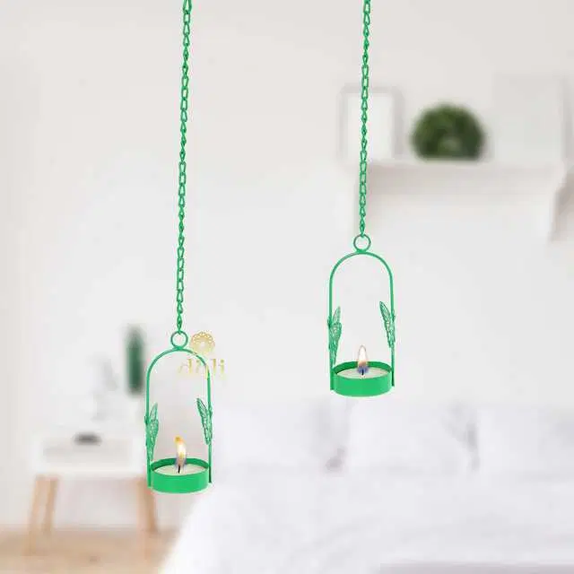 Hanging Butterfly Tealight Holder For Diwali Home Decoration, Light Pink, 15 X 1.5 X 15 Inches, Pack Of 2, Du-031