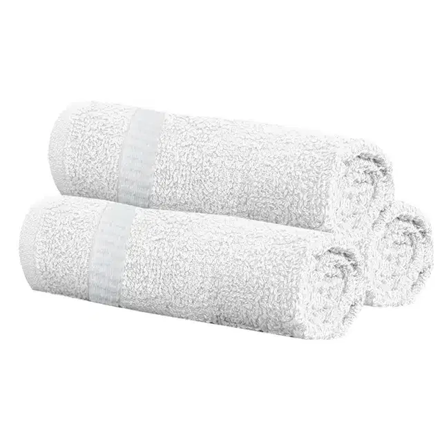 Cotton Super Absorbent Antibacterial Face & Hand Towels, Pack of 3, White, 14x21 inches