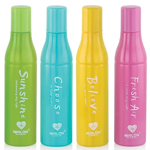 Plastic Water Bottles Set, Pack of 4, Multicolor, 850 ml