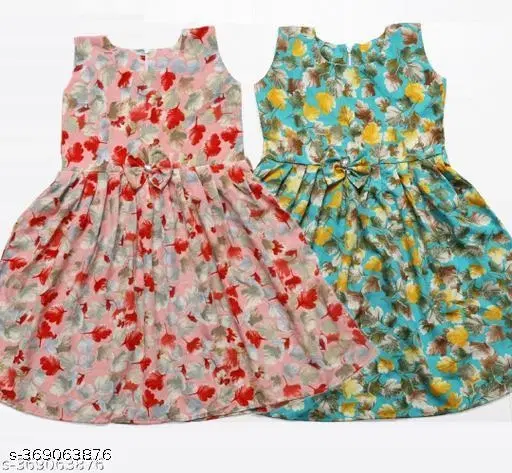 Frock 1-2 Years for Girls (Pink, 3-4 Years)