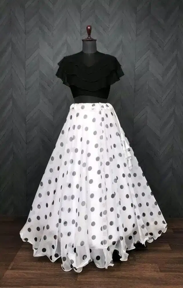 Ready to Wear Lehenga Choli for Women (Black, XS)