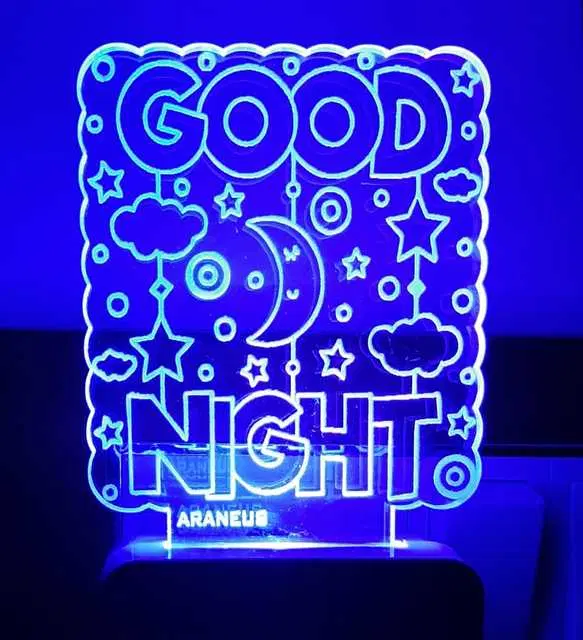Unicept Good Night LED 3D 7 Color Changing Night Lamp, Multicolor, NE-15