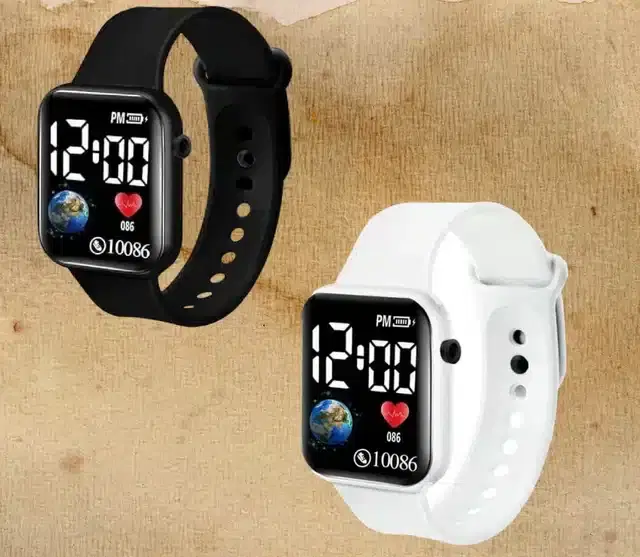 Digital Watch for Men & Women, Pack of 2 (Multicolor)