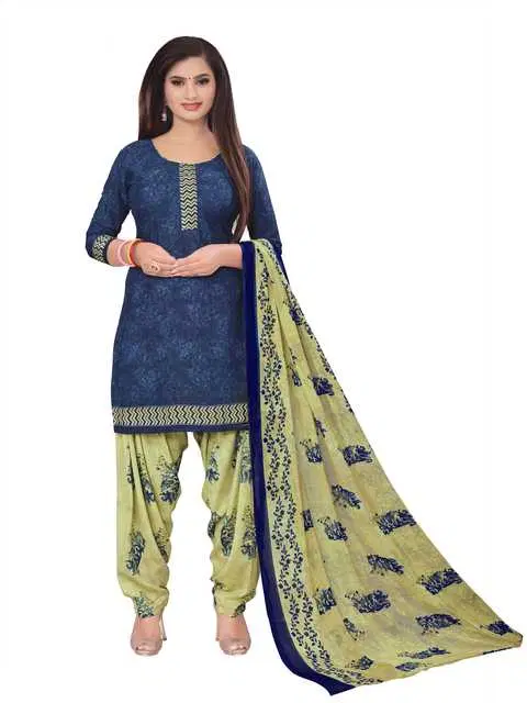Sharda Creation Women's Dress Material (Blue) (SC55)