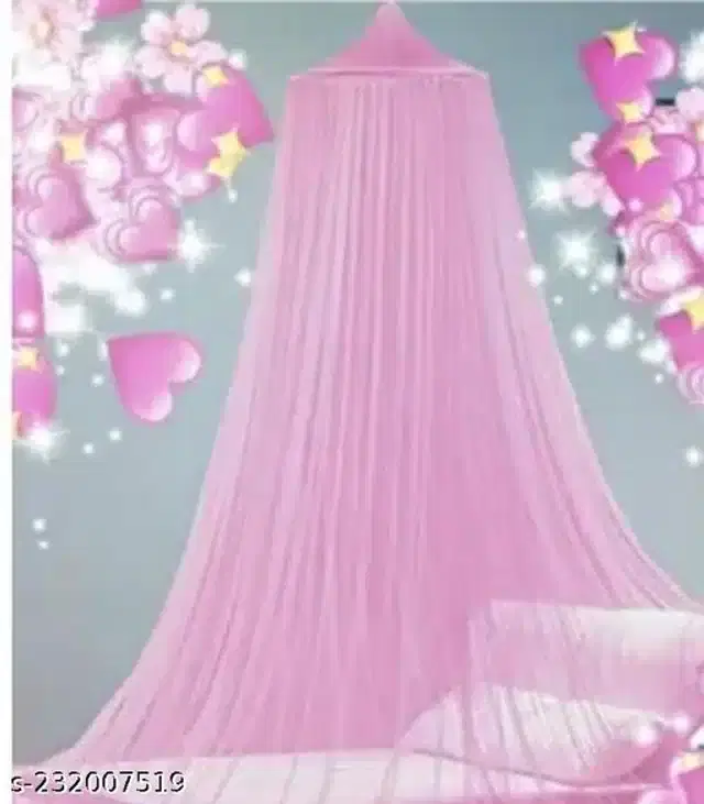Polyester Mosquito Net, Baby Pink, 6.7x6.5 Feet