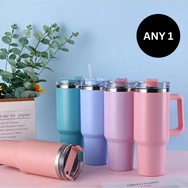 Stainless Steel Vacuum Insulated Tumbler with lid and Straw 1200ml