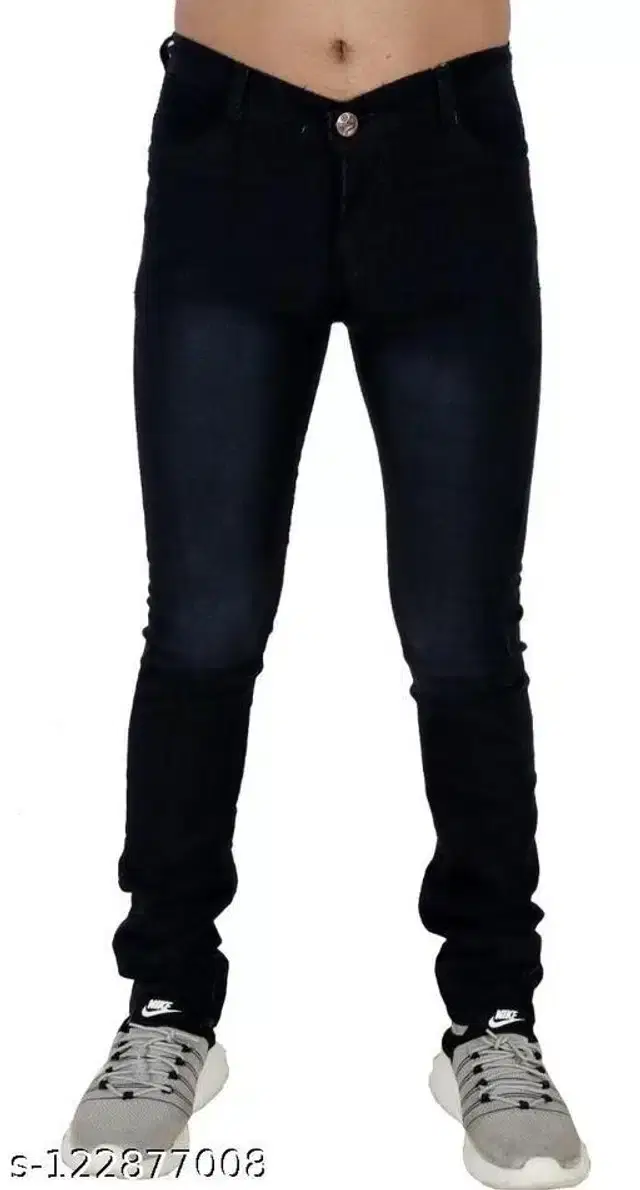 Cotton Blend Jeans for Boys (Black, 8-9 Years)