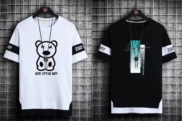 Round Neck Printed T-Shirts for Men, Pack of 2 (Multicolor, XL)