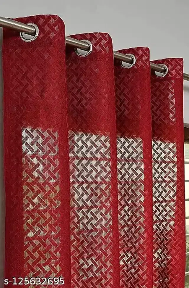 Curtains for Door, Maroon, 5x4 feet, Pack of 2