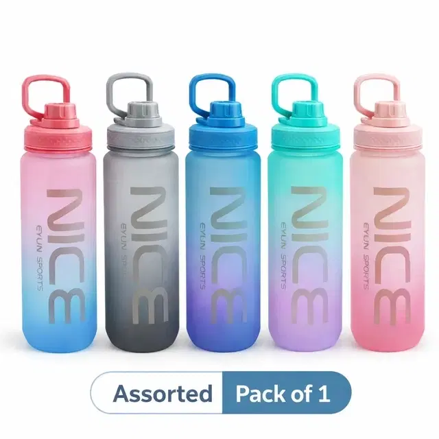 Dual Tone NICE Sipper Water Bottle  BPA-Free Plastic 1 Litre (Assorted Any 1 Colour)