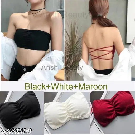 Lycra Bra for Women & Girls, Multicolour, Pack of 3 (32A)