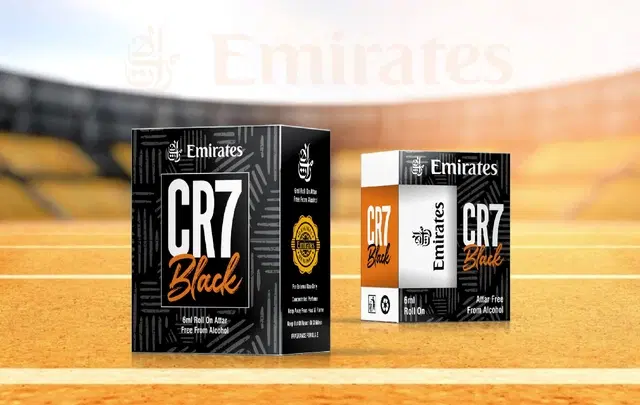 Emirates CR7 Black Alcohol Free Roll On Ittar for Men & Women, 6 ml