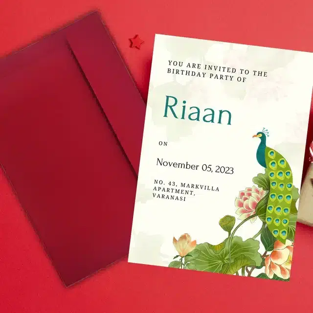 Birthday Party Greetings with Envelope, Multicolor